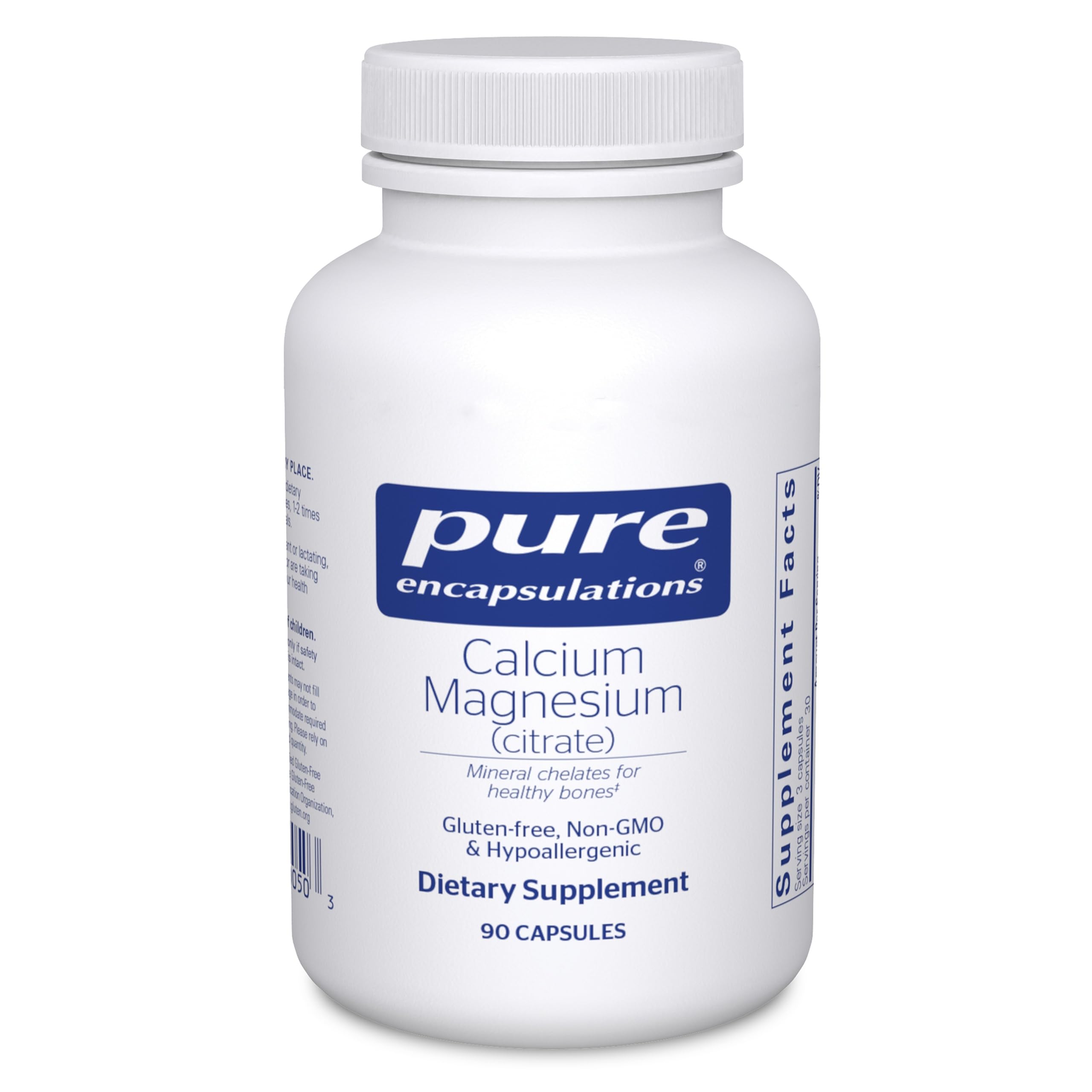 Pure Encapsulations Calcium Magnesium Citrate - Highly Absorbable Form of Calcium with Magnesium, 90 Capsules