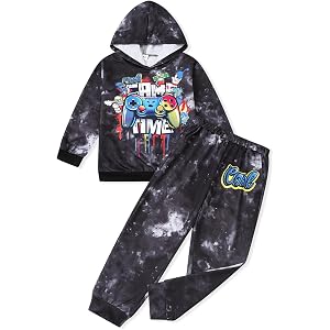 Cakaner Boys Sweatsuit Graphic Printed Hoodie Sweatshirt and Jogger Pant Sets Sizes 5-12