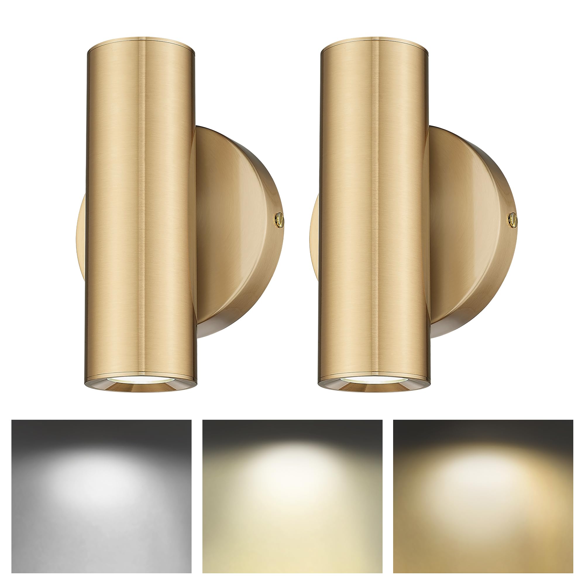 Photo 1 of Cargifak Wall Sconces Set of Two, 2-Light Brass Wall Sconce, Indoor Up and Down Wall Lamp, Wall Light for Bedroom Bathroom Stair Hallway, WL4830-2W-BB-2pk