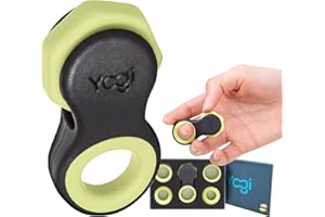 LIGHTBULB IDEAS Yogi Fidget Toy – Silent Sensory Spinner for Adults & Kids – Stress Relief Fidgets for ADHD, Anxiety – Fidget Toys for Adults – Includes 5 Finger-Fit Rings – Work, School & Travel – Moonlight