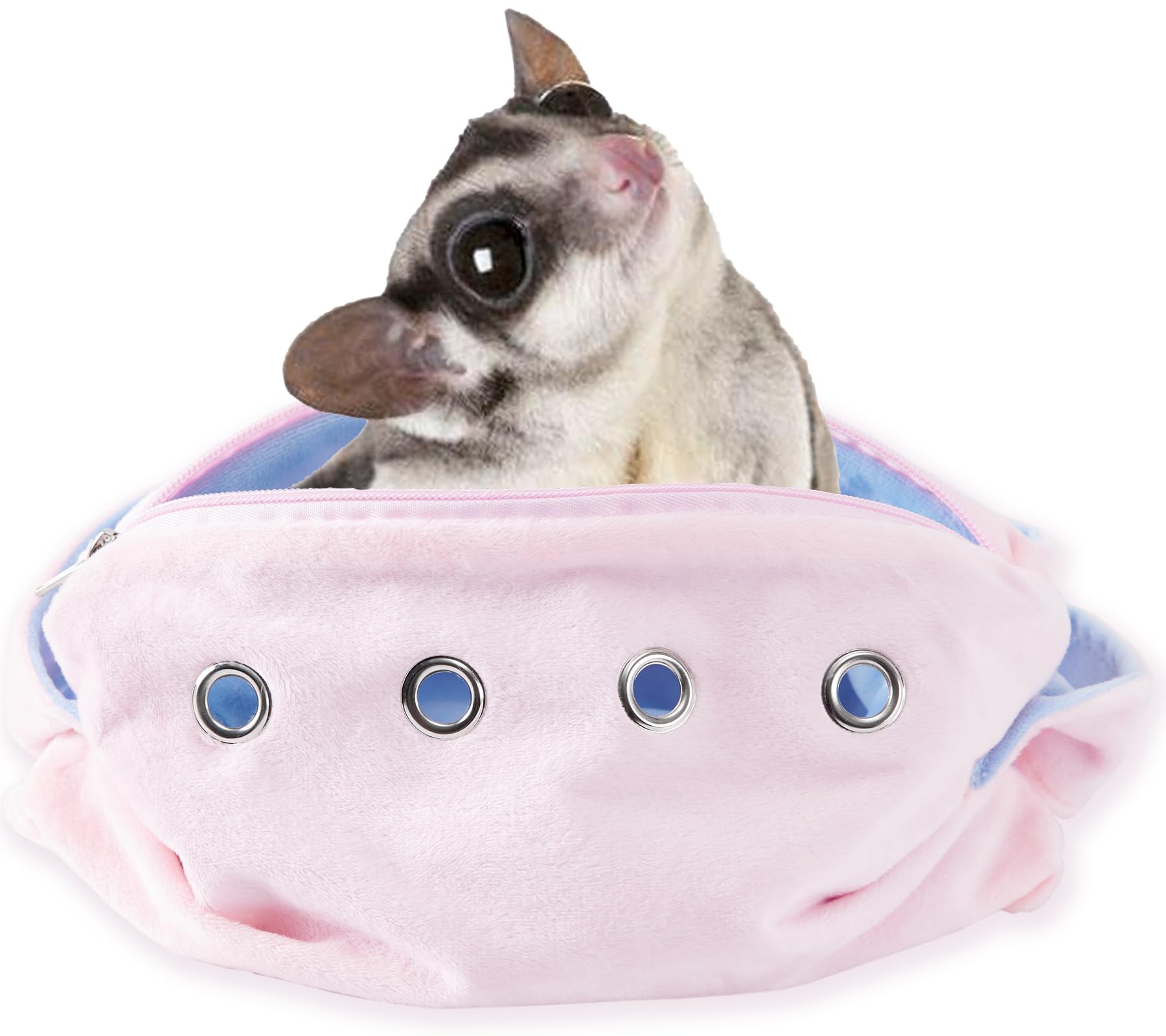 Photo 1 of Meow&Woof Sugar Glider Bonding Pouch & Small Animal Carrier - Escape-Proof Sling for Hedgehogs, Ferrets, Hamsters Soft Critter Cuddler (10"x6", Pink)