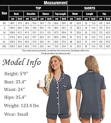 SWOMOG Women's Pajama Short Sets Soft Women Button