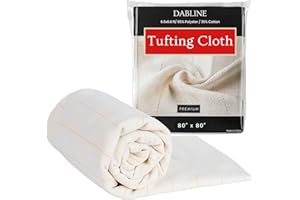 DABLINE 80" x 80" Large Overlocking Primary Tufting Cloth for Rug Tufting with Marked Lines, Monks Cloth for Punch Needle 6.6x6.6 feet