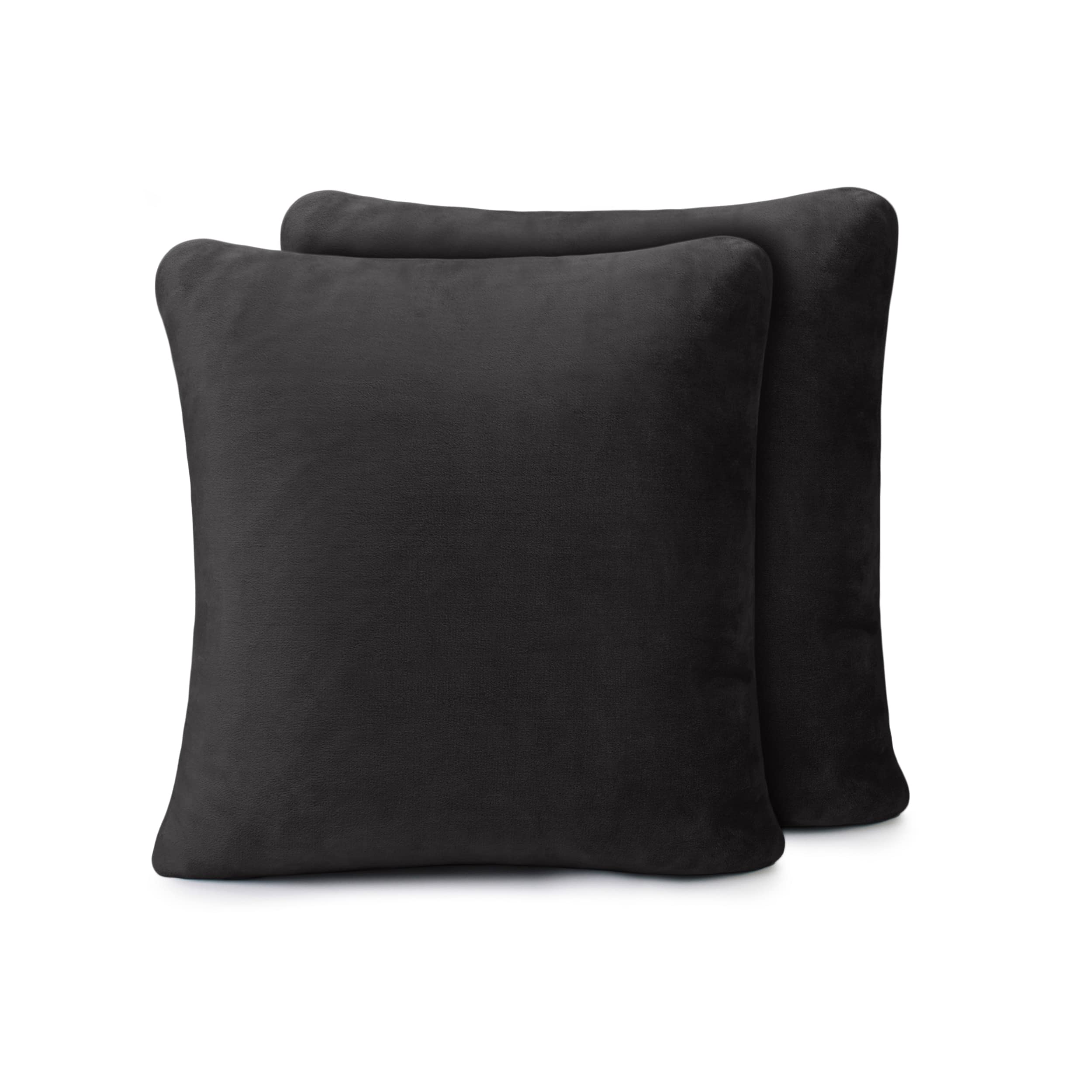 Amago - Cushion Cover Set of 2, Cashmere Feeling, 50 x 50 cm - Black โ image 1