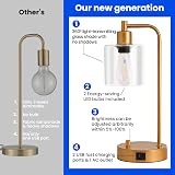Homelist Gold Bedside Lamp Set of 2 with USB Dimmable LED Bulbs view 5