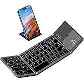 Foldable Bluetooth Keyboard, Rock&Rown Pocket Size Portable Wireless Keyboard with Touchpad for Mac OS,Android, Windows, Linu