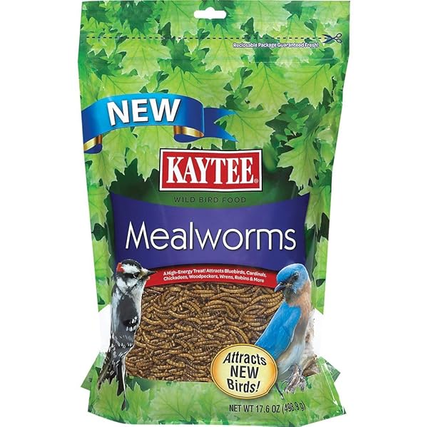 KAYTEE ASSORTED SPECIES WILD BIRD FOOD DRIED MEALWORM 17.6 OZ.