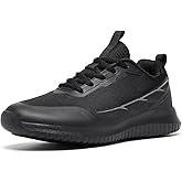 ENLEN&BENNA TRM Non Slip Shoes for Men Food Service Comfortable Slip Resistant Long Time Standing Work Shoes Restaurant Kitchen Chef Black Fashion Mesh Sneakers