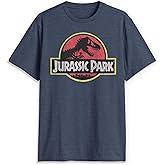 Jurassic Park Men’s Big Classic Movie Logo T-Shirt Navy Heather