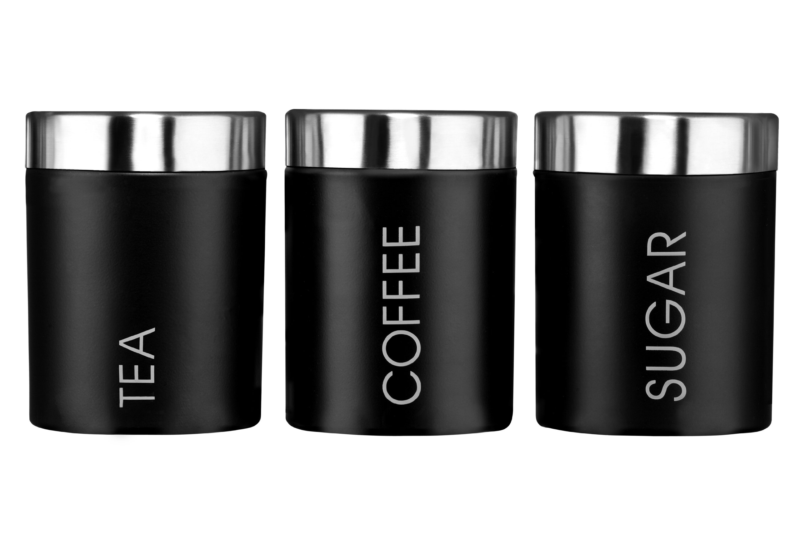Premier Housewares Liberty Tea, Coffee and Sugar Canisters - Set of 3, Black — image 1