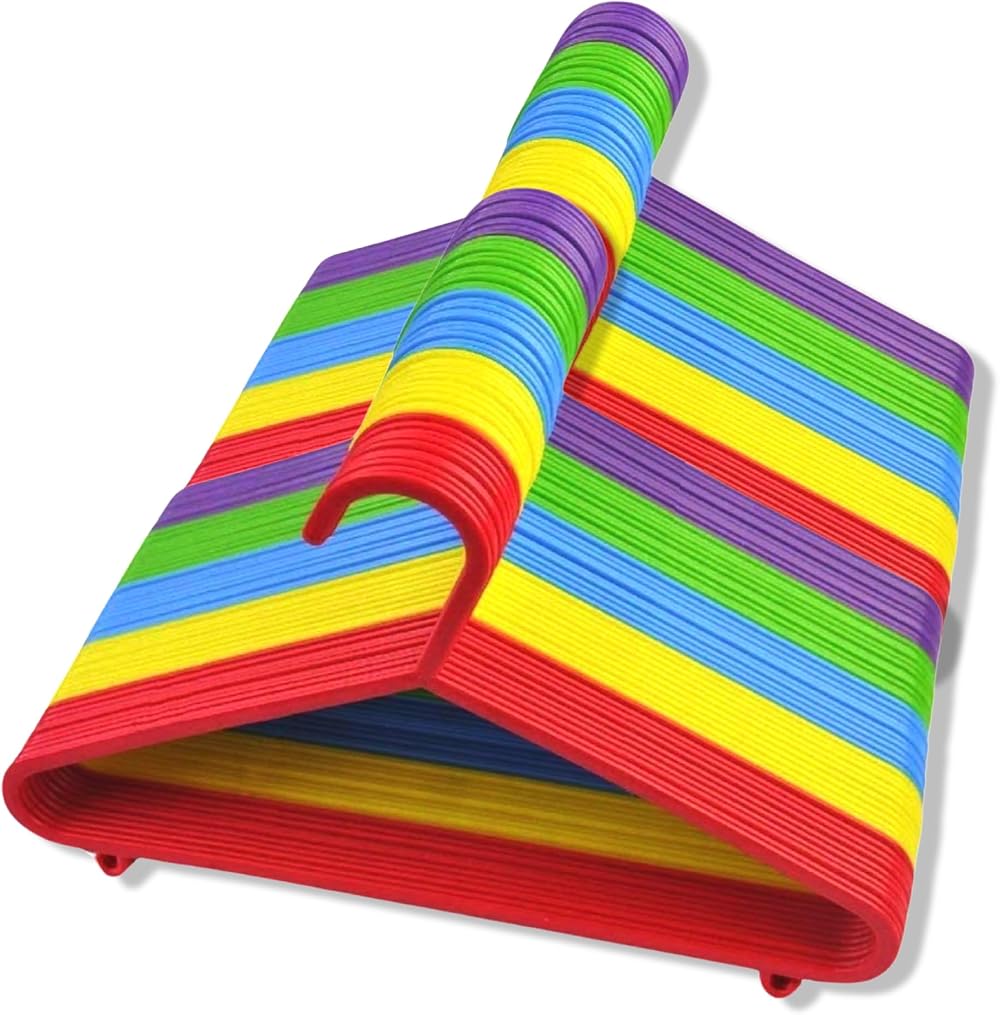 REQUISITE NEEDS Kids Hangers Pack of 40 Non Slip Multi Color