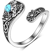 Frog Spoon Ring 925 Sterling Silver Frog Ring Lotus Open Rings Adjustable Thumb Rings Jewelry Gifts for Women