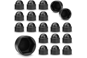 BURIUS 20Pcs Bolt and Nut Caps Covers Plastic - M8 Terminal Cap Set | Bolt & Cap Covers | Plastic Nut Caps | Black, Decorative