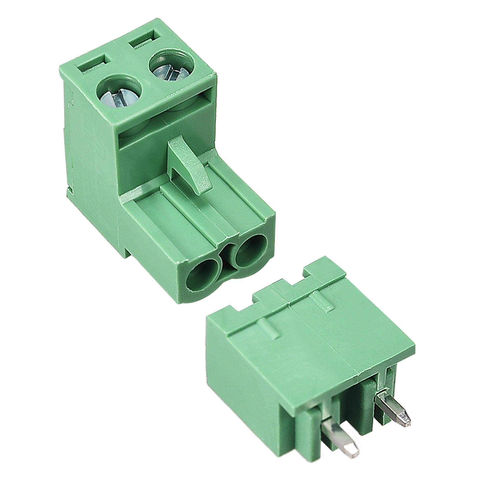 sourcing map 2 Pin 5.08mm Pitch Male Female PCB Screw Terminal Block 20 Sets