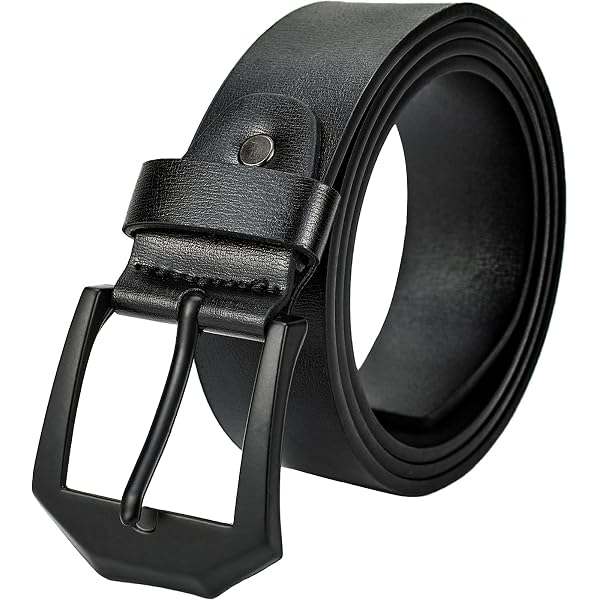 LG.JUNWO Men's Ratchet Belt: Adjustable Click-to-Fit Leather Belt In Black (24-40 Waist)