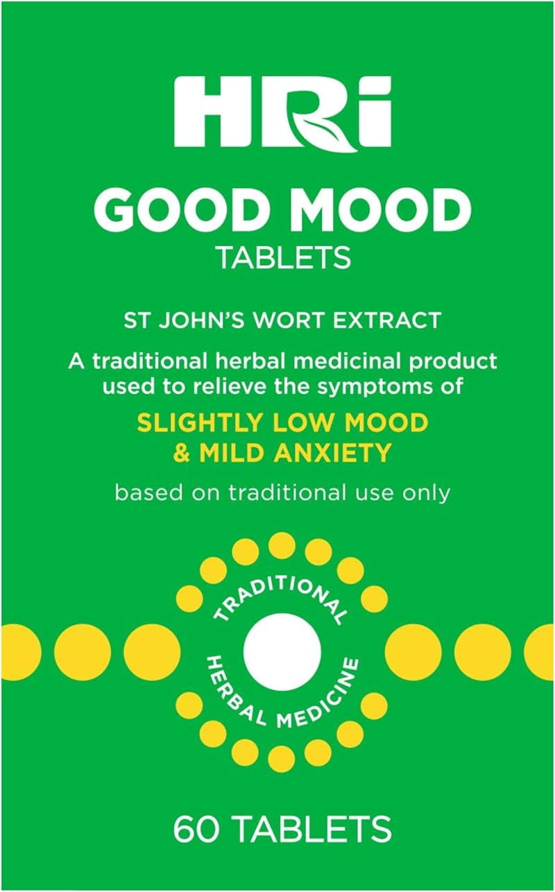HRI Good Mood 60 Tablets St John’s Wort Extract 334 mg Daily Dose UK Brand
