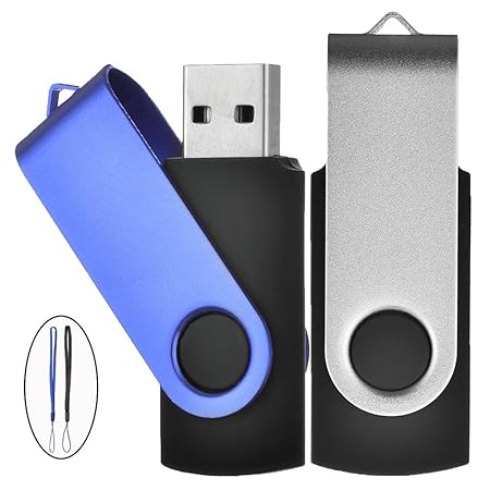 32GB USB-Stick 2 Stück USB Stick 2.0 Speicherstick Memory Stick (2 Mischfarben: Blau,Silber)