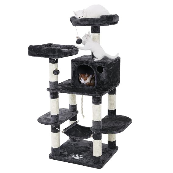4. SONGMICS Cat Tree Condo - Best for Small Footprint