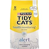 Purina Tidy Cats Care Alert Health Monitoring Litter, 8 lb | Non-clumping color changing crystal litter with long-lasting ammonia odor control