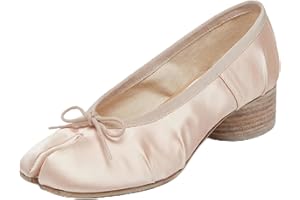 PERLSAC Women's Tabi Ballet Low Heels Japanese Split-Toe Low Block Heel Pumps 1.2 Inch Office, Wedding, Casual Dress Shoes