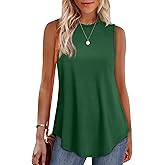 OFEEFAN High Neck Tank Tops for Women Loose Fit Sleeveless Top Summer Clothes Womens Tunic Tops to Wear with Leggings