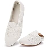 poemlady Women’s Ballet Flat Shoes Dress Shoes Knit Round Toe Slip On Ballerina Walking Flats Shoes for Woman Low Wedge Casual