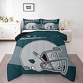 Erosebridal Football City Comforter Set Gridiron Fans Bedding Comforter Sets Queen,Sports Seasonal Football Player Bedding for Boys Girls Ball Game Quilt with 2 Pillowcases