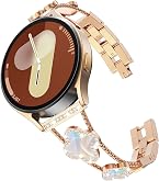 Samsung Galaxy Smart Watch Band Gold Bracelet Chain Link With CZ Crystal Jewelry 24K Gold 46MM Samsung Galaxy Watch Gold Link Band Diamond R  main image 3