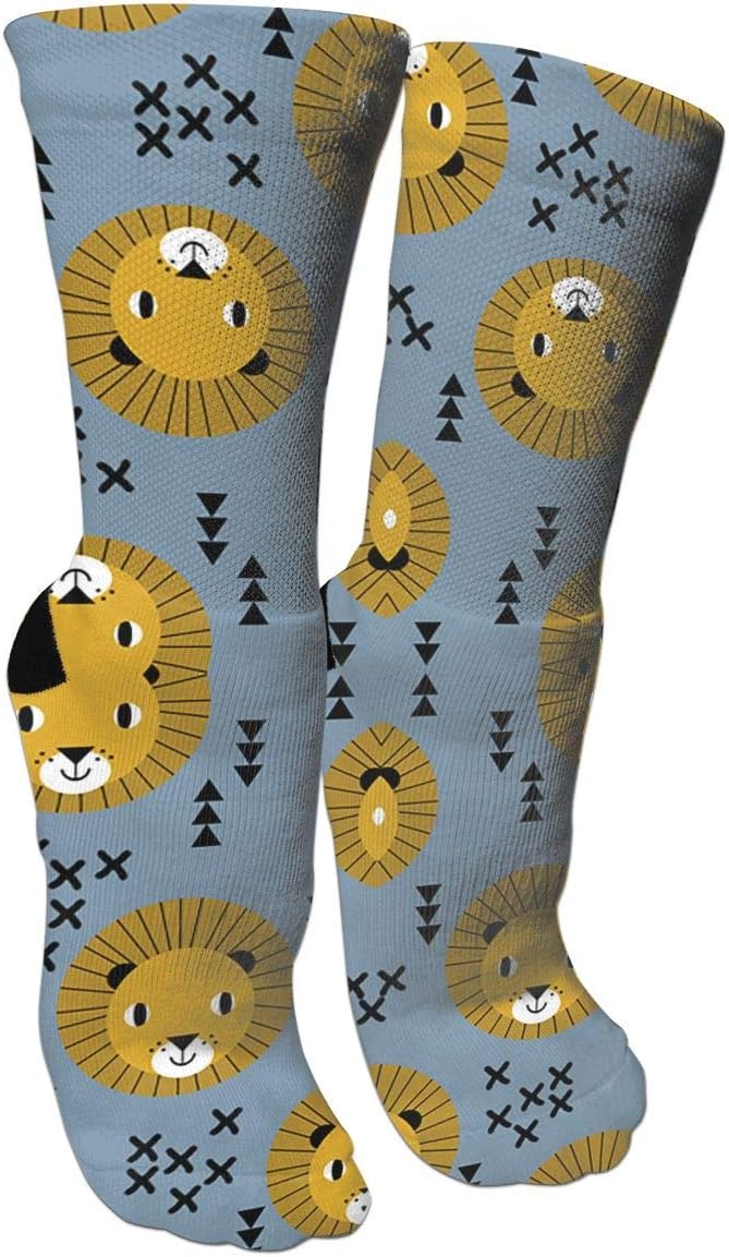 Lion Lions Head Lion Kids Blue Athletic Tube Stockings
