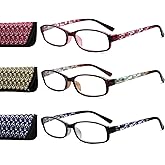 Eyekepper 4 Pairs Reading Glasses for Women Reading Striped Pattern Stylish Reading Eyeglasses