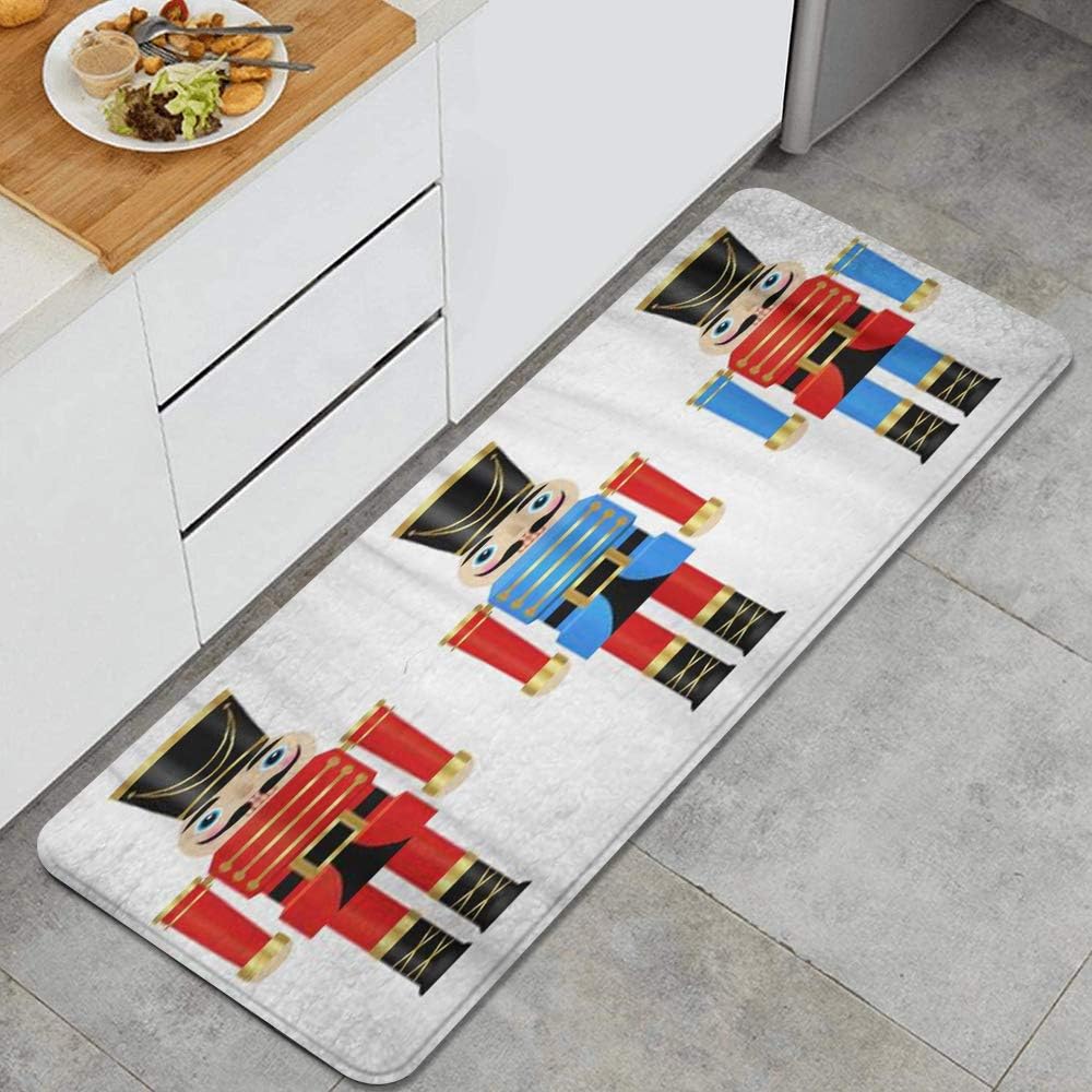 GEEVOSUN Kitchen Floor Rug Ballet of Three Colorful Nutcrackers