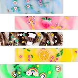 Petyuioyu Cloud Slime Kit 5 Pack Peach Rainbow Lemon Coffee Slime Charms view 6