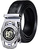 YOHOWA Mens Gold Buckle Belt, Cowhide Belt