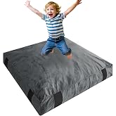 Crash Mat for Kids Sensory Room, 4 x 4 Ft / 5 x 5 Ft Anti-Slip Foam Pad | Shredded Foam Crash Sensory Pad for Kids, Soft Washable Cover Easy to Clean, Easy to Move with Handles, Gift for Children