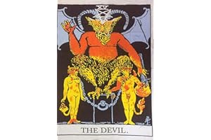 Indian Consigners The Devil Tarot Tapestry – Colorful Cotton Wall Hanging Poster (100 x 75 cm) | Occult Tarot Card Design for