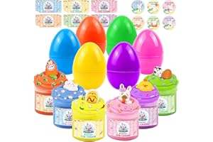 Easter Basket Stuffers for Kids – 6 Pack Butter Slime Eggs Easter Basket Fillers Fun Sensory Toy Party Favors for Girls Boys