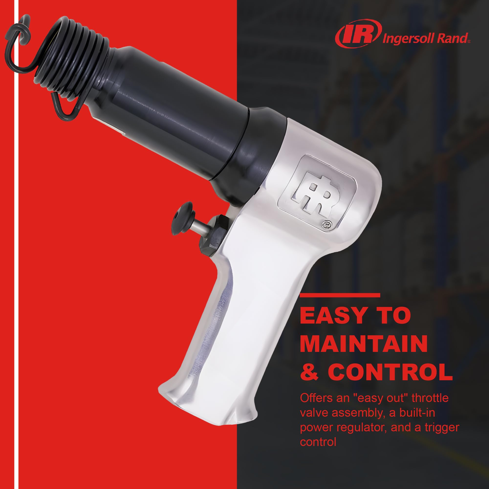 Ingersoll Rand 121-K6 Super Duty Air Hammer Kit, 121/Q Tool Plus 6 PC Chisel Set with Storage Case, Touch Trigger for Max Control, 3000 BPM