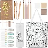 Patelai 29 Pcs Bible Study Supplies Journaling Kit with Christian Cup Tote Bag for Women Gifts Set Friend Sister Mom Church Galentines Mother's Day Birthday Gifts(White)