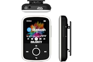 Bluetooth MP3 Player with Headphones, Sport Clip and Up to 128GB Expandable Storage | Majority MP3 Player, Bluetooth Music Player | MP3 & Digital Audio Players