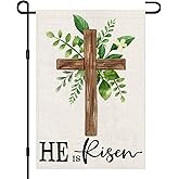 He is Risen Garden Flag 12x18 Inch Double Sided Outside, Easter Christian Religious Sign Burlap Small Flags Yard Outdoor Decoration DF695