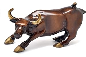 eSplanade Brass Charging Bull - Wall Street Bull - 5" Inches Showpiece | Home & Office Decor