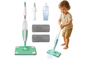 BAYMI Kids Spray Mop - Toddler Cleaning Toy Set with Real Water Sprayer, 2 Washable Pads - Montessori Interactive Toy for Boys & Girls Ages 3 4 5 6