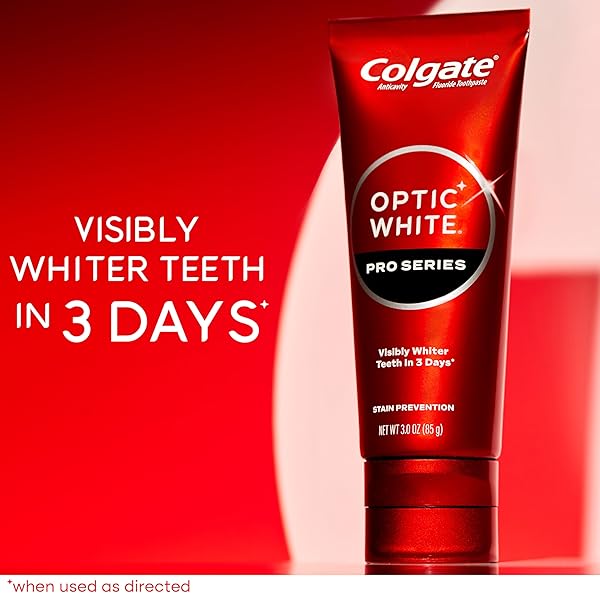 COLGATE OPTIC WHITE PRO SERIES WHITENING TOOTHPASTE WITH 5% HYDROGEN PEROXIDE, STAIN PREVENTION, 3 OZ TUBE