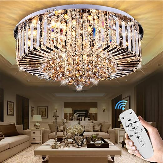 Edge To Deckenleuchten Europaische Luxus Kristall Deckenlampe Runde Kristall Lampe Wohnzimmer Lampe Schlafzimmer Restaurant Led Kristall Deckenlampe Fernbedienung Lampe Grosse 65 32cm Amazon De Beleuchtung
