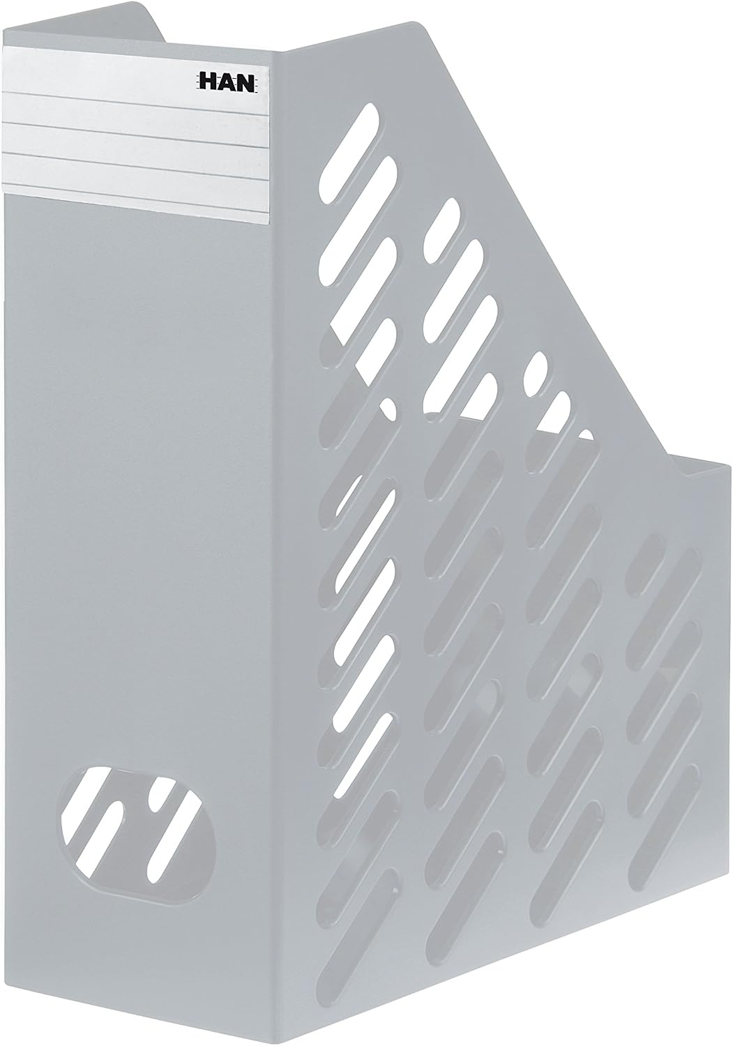 Han Klassik XXL 115 x 248 x 145/ 320mm C4 Size Magazine File with Label - Light Grey - Image 4