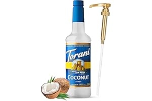 Sugar Free Coconut Syrup for Coffee 25.4 Ounces Coffee Syrups and Flavors with Jimoco Pump Syrup Dispenser