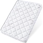 Pack and Play Mattress - 38" x 26"- Premium Knitted Fabric Safety Reinforced Play Yard Mattress - Fits for Graco & Baby Trend & Pamo Babe Playard, Firm Support and Comfort Foam，White