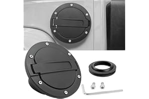 Saihisday Fuel Filler Door Cover Gas Tank Cap Replacement for Jeep Wrangler JK & Unlimited 2 Door and 4 Door 2007 2008 2009 2
