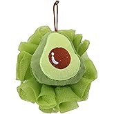 1 Pack of Children's Bath Loofah Sponge, Cute Avocado Shaped Sponge for Children, Toddlers, Adults, Shower Exfoliating Body Scrub Mesh Sponges, Suitable for Both Men and Women
