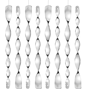 Hestya 15 Pack Bird Repellent Wind Twisting Reflective Scare Rods 12 Inch Effective and Attractive Hanging Bird Repellents